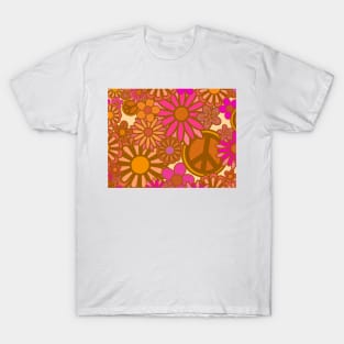 Orange flower power T-Shirt